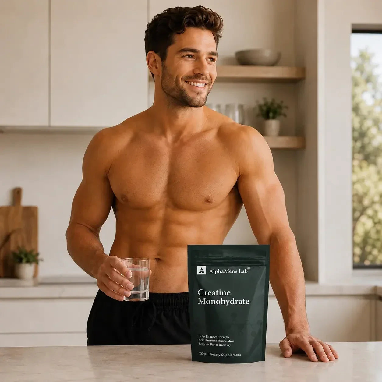 AlphaMens Lab KSM-66 Ashwagandha supplement bottle and capsules